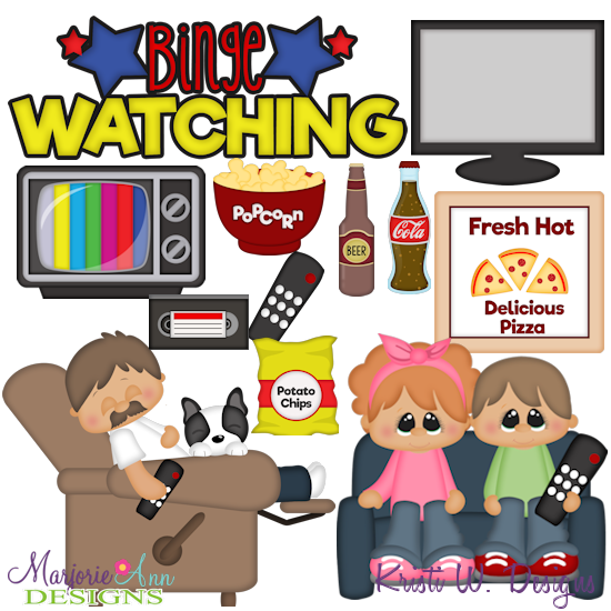 Binge Watching SVG Cutting Files + Clipart - Click Image to Close